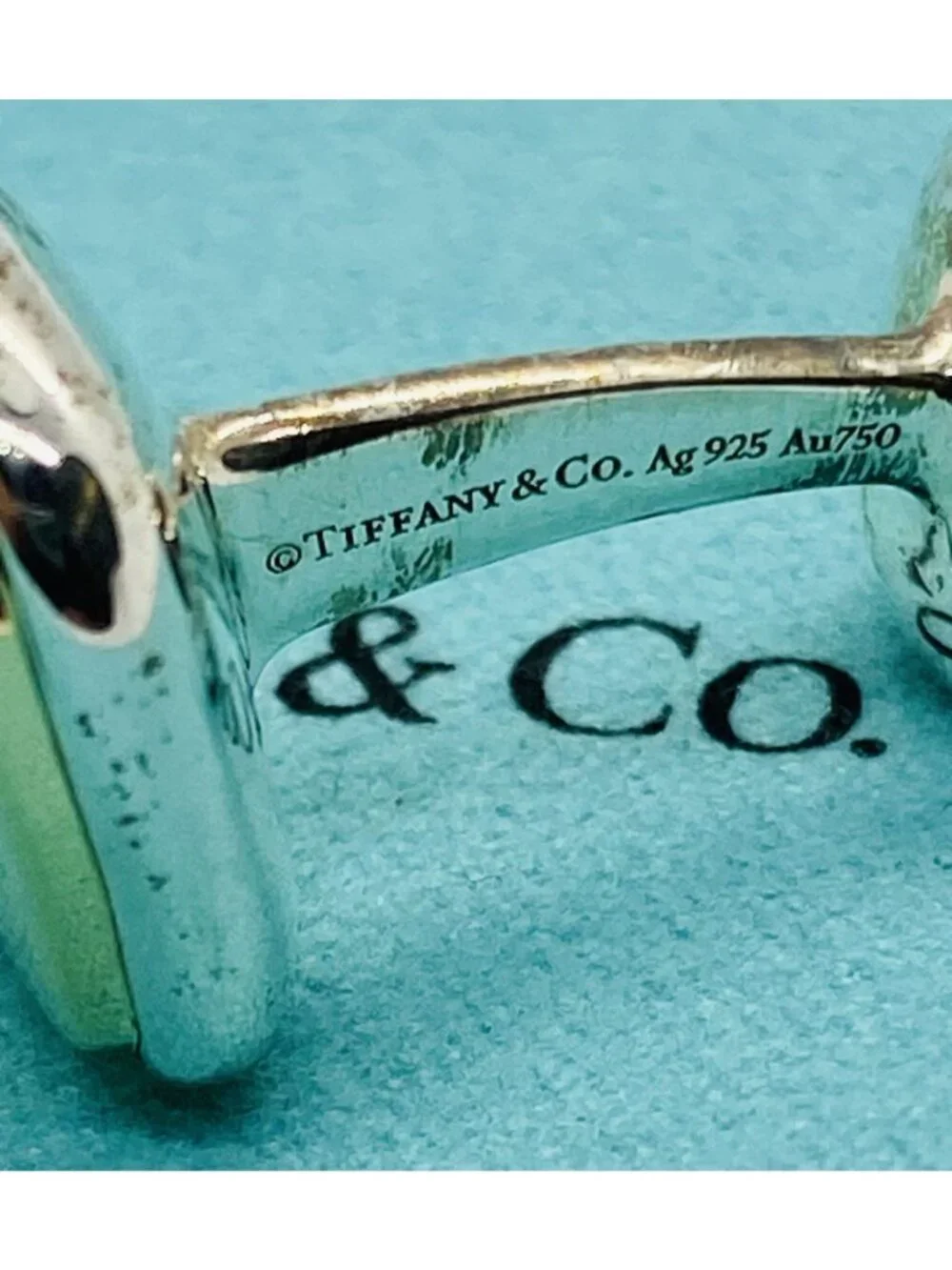 Tiffany & Co Sterling Silver 925 18K Cushion Cufflinks
